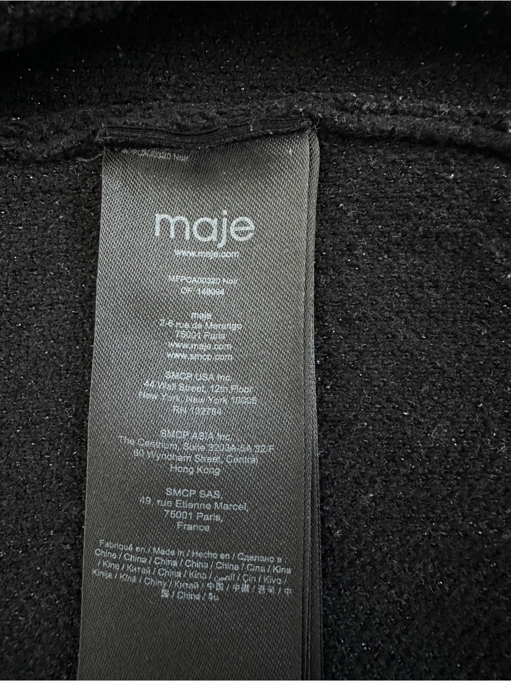 Maje Monserra Cardigan Black Textured Knit Gold Buttons Parisian Chic 2 M - Picture 8 of 16